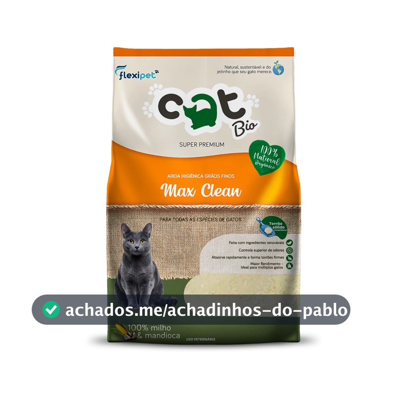 Areia Catbio Biodegradável 4 Kg - Max Clean - Grãos Finos