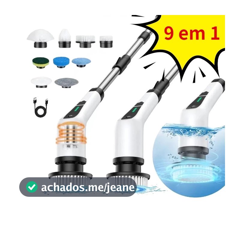 Escova De Limpeza Ajustável Janela Banheiro e Cozinha Ferramenta 9 em 1/ 7 em 1 Recarregável