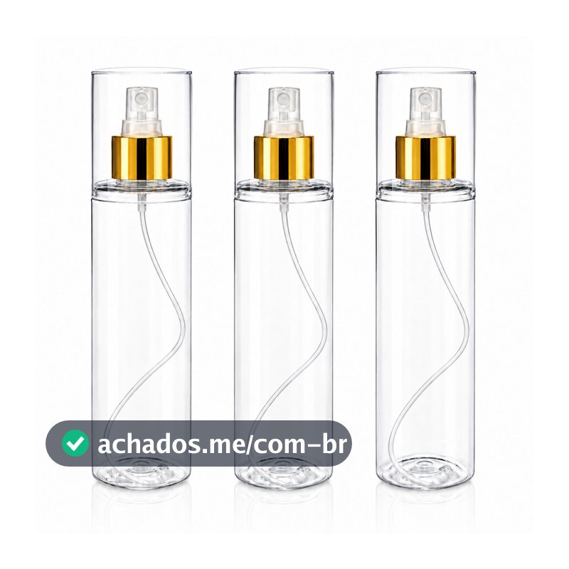 Kit Frasco Plástico Pet 200ml Spray Luxo e Sobretampa de Body Splash