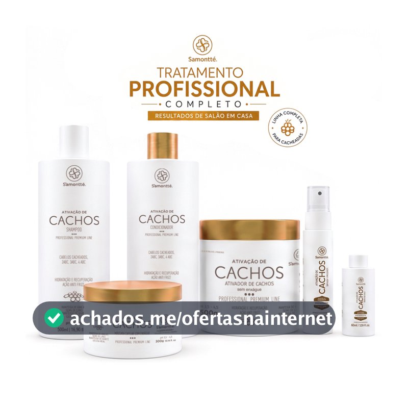 Kit Cachos S’amontté 6 Produtos Hidratação Definição Nutrição Anti Frizz