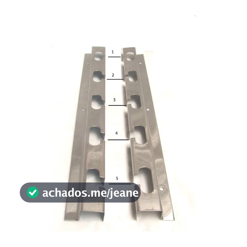 suporte para churrasqueira em inox com 5 posições de altura - não acompanha barra