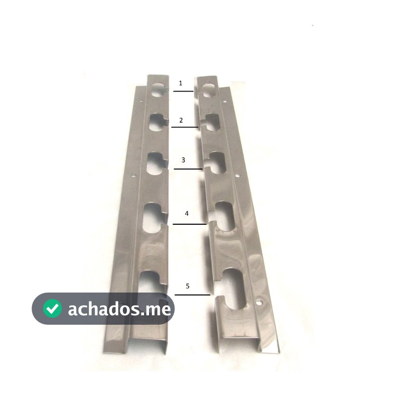 suporte para churrasqueira em inox com 5 posições de altura - não acompanha barra