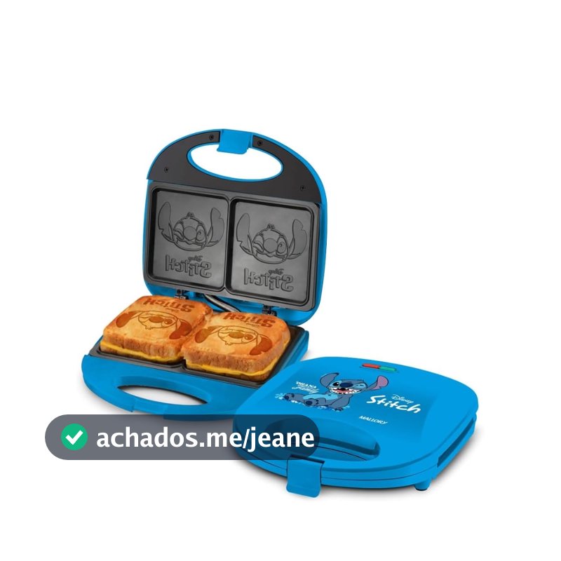 Sanduicheira Elétrica Mallory Stitch Luzes Led, Alça com Toque Frio e Trava de Segurança