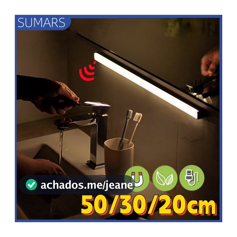 50/30/20cm Luz LED Noturna Sensor De Movimento Recarregável Brilho Ajustável Sem Fio para Guarda-Roupa Quarto