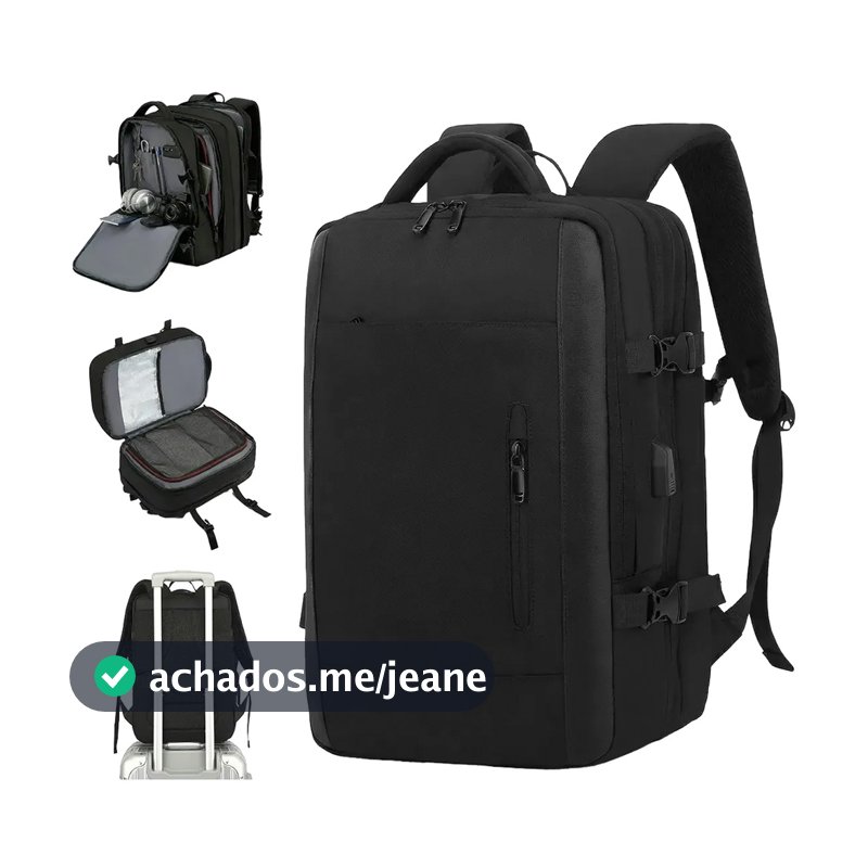 Mochila de Viagem Masculina e Feminina Impermeável e Reforçada com Compartimento para Notebook