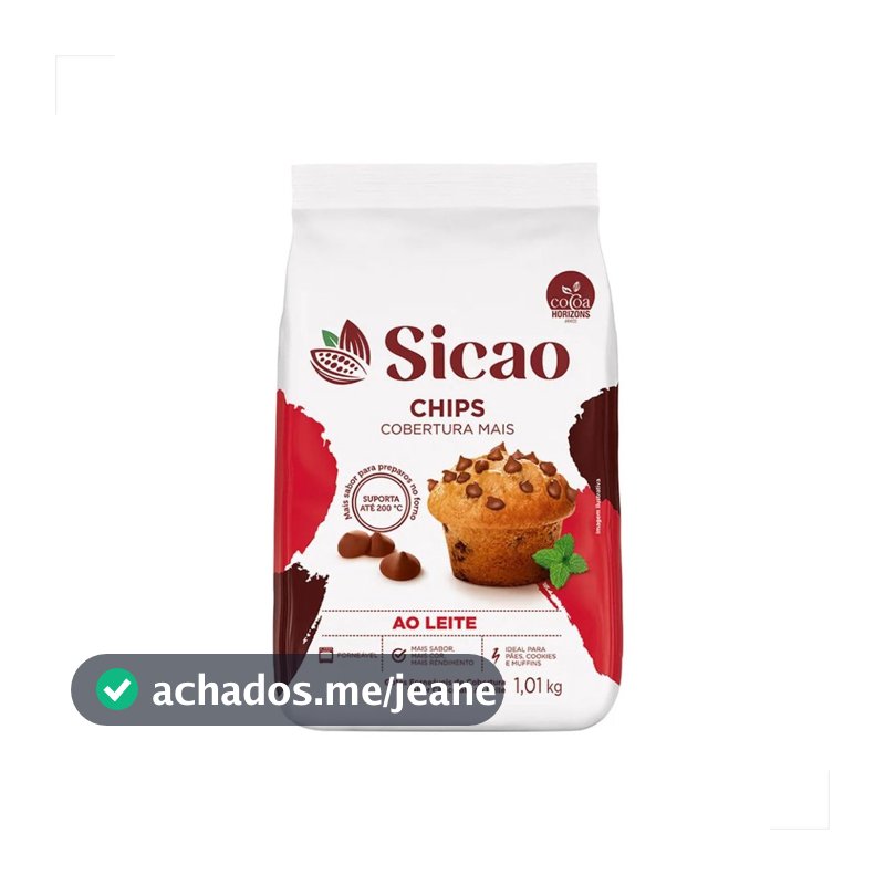 Cobertura Fracionado Chips Ao Leite 1,01 kg - 1un - Sicao