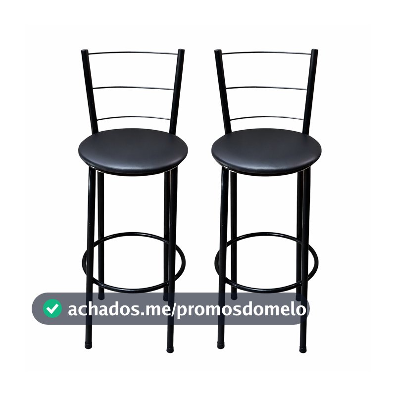 Kit 2 Banquetas Altas Desmontáveis Balcão Cozinha Área Gourmet Aço Estofada