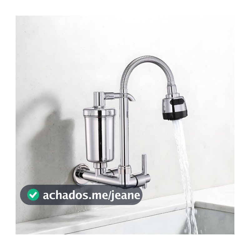Torneira Multifuncional Com Filtro De Cozinha 360 ° Bico Giratório , Dois Modos De Fluxo De Água E Instalação De Parede