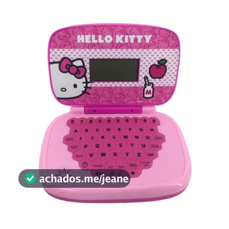Laptop Infantil Educativo Hello Kitty Bilíngue Candide