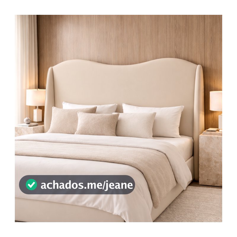 Cabeceira Estofada Medelym Casal Courino PU Premium 1,40cm