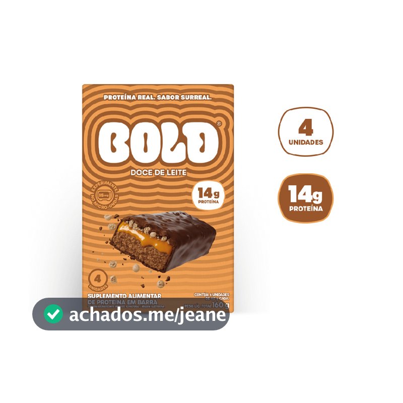 Bold Barra de Proteína Doce de Leite 14g Kit com 4 Unidades