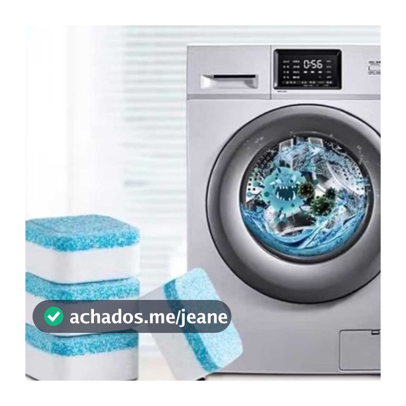 Kit Pastilhas de Limpeza Máquina de Lavar 12un Remove Odores Limpeza Profunda Lavadora e Lava Louças