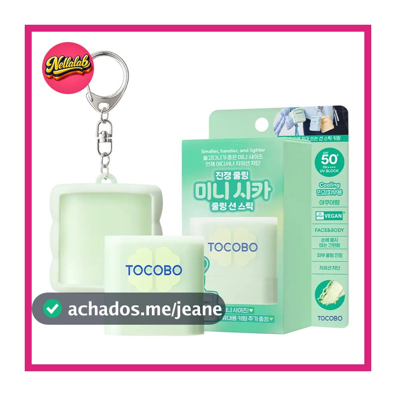 [Tocobo] Cica Cooling Mini Sun Stick 11g , Edição De Chaveiro Protetor Solar Vegano Portátil