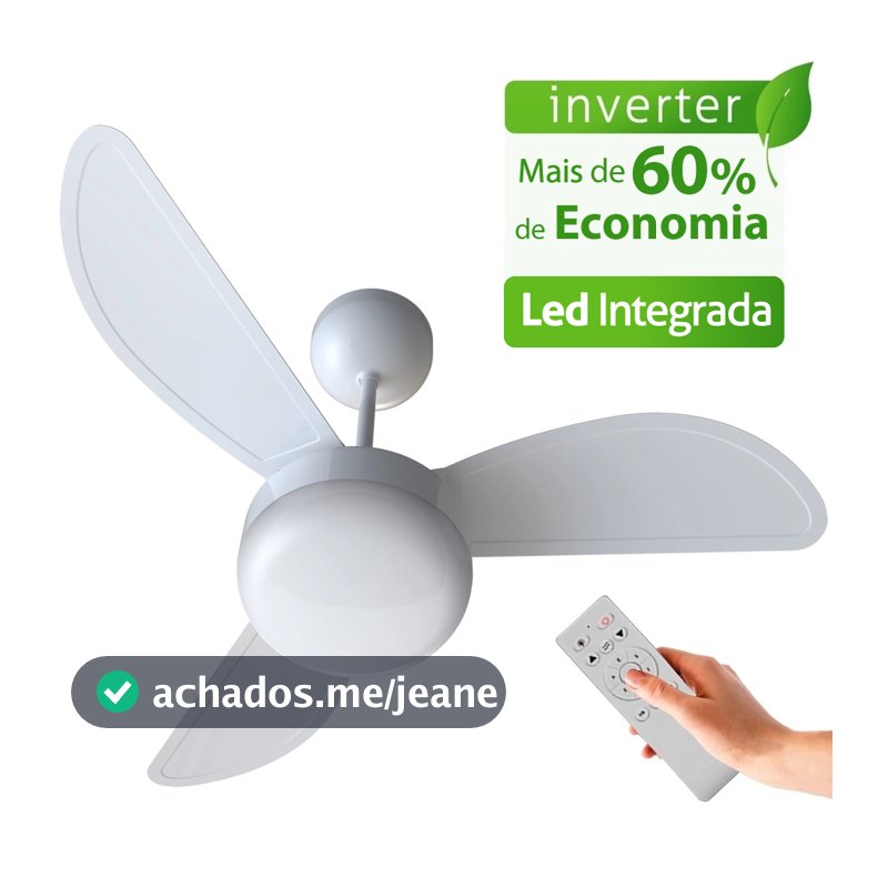 Ventilador de Teto Ventisol Fênix Inverter Controle Remoto Led Integrada - Bivolt