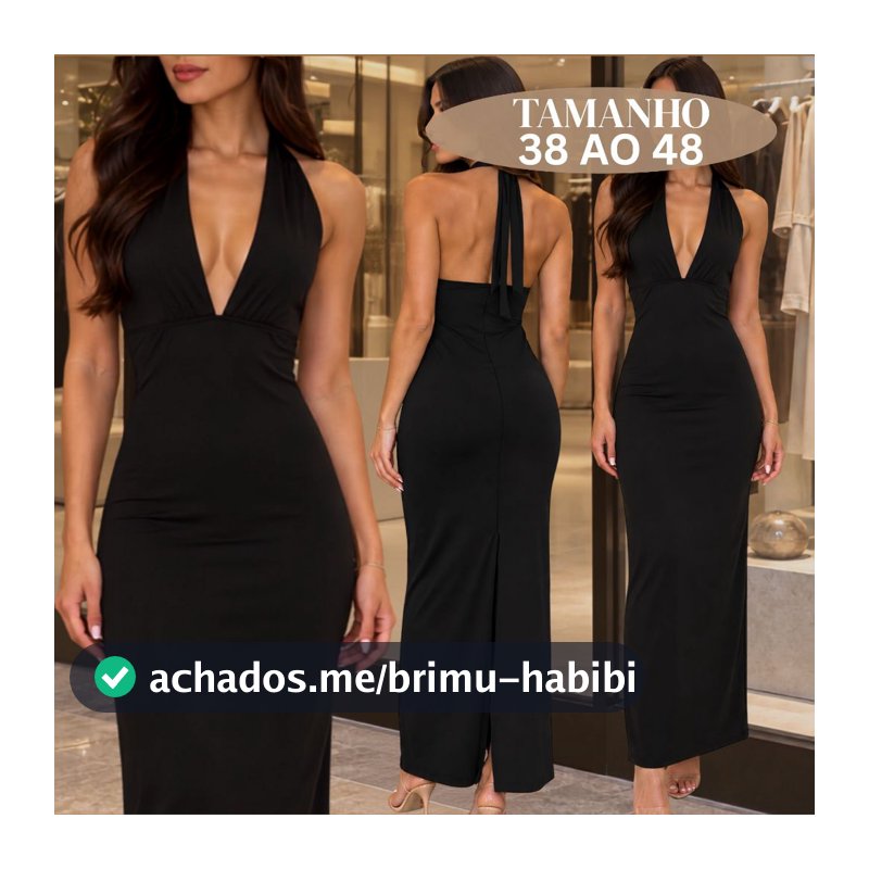 Vestido Feminino Midi Decote em V de Amarração Elegante Tendecia