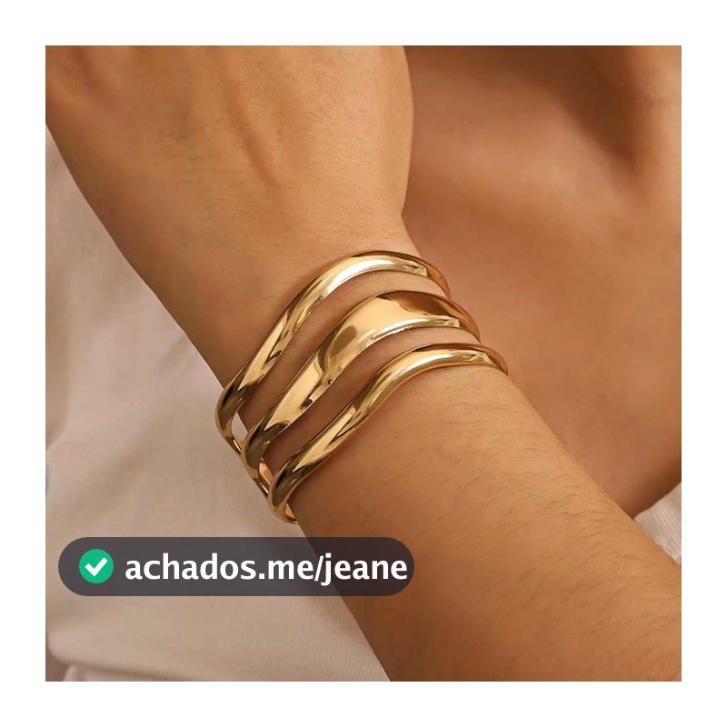 Pulseira Feminina Voltas Lisa Ajustável – Bracelete Moderno Minimalista Banhado a Ouro 18K e Prata 925
