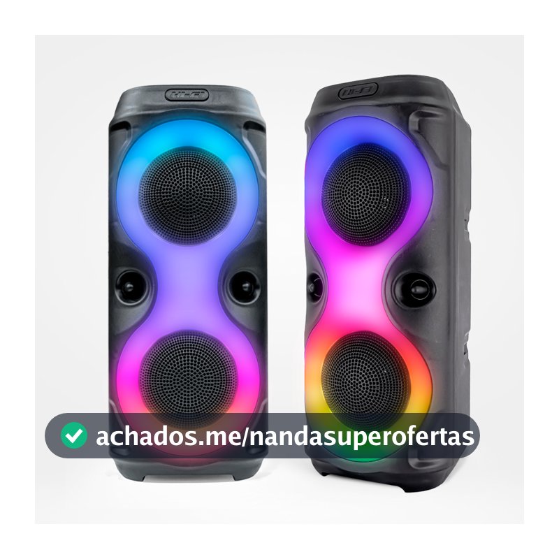 Caixa de som Bluetooth Com Led RGB Portátil USB FM TWS