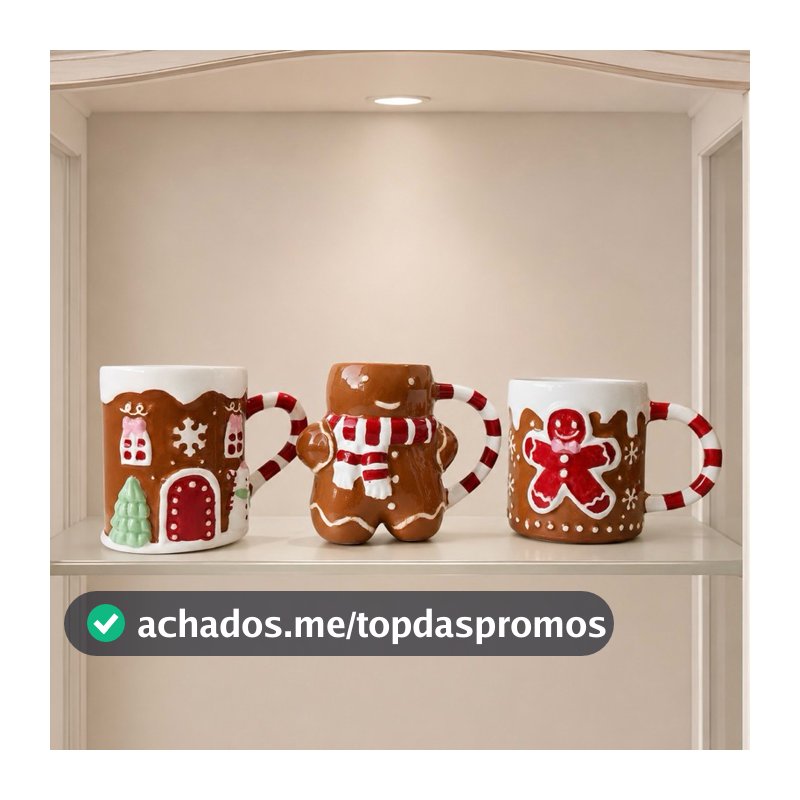 Caneca de Cerâmica Xícaras Divertidas de Natal Papai Noel Soldadinho Quebra-Nozes Biscoito de Natal Gingerbread