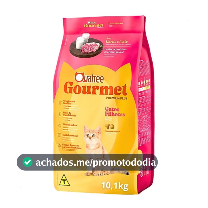 Ração Quatree Gourmet Gatos Filhotes Carne e Leite 10kg