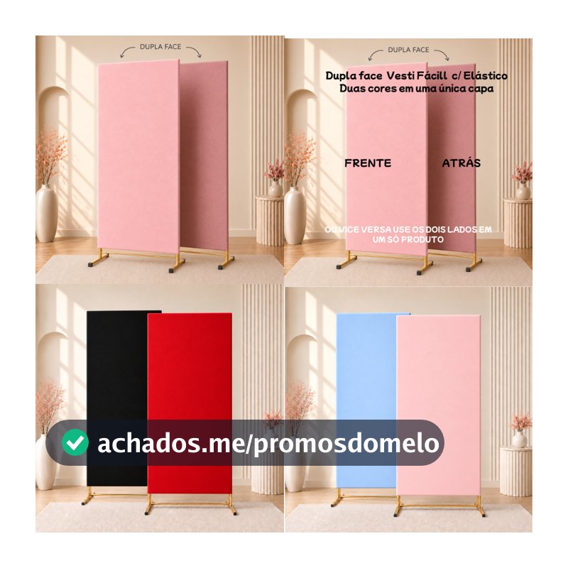 Capa Painel Romano Dupla Face 2,00 x1,00 - Retangular / Festas Decorações Chá de Bebê Chá Revelação