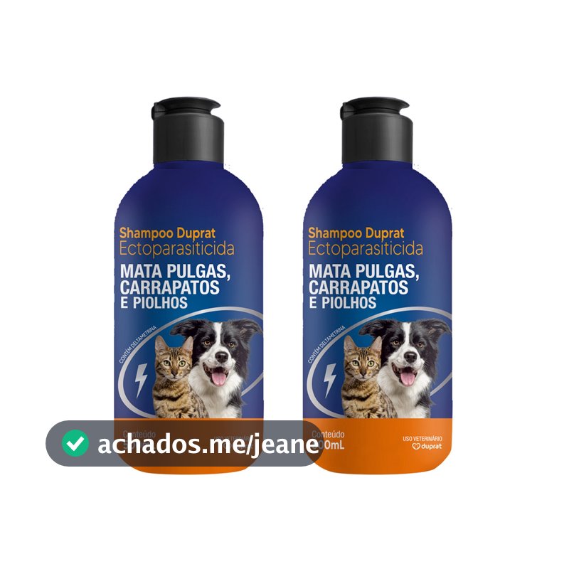 Kit 2 Shampoo Anti-Pulga Pet para Cachorro e Gato Carrapaticida Mata-Carrapato Estrela