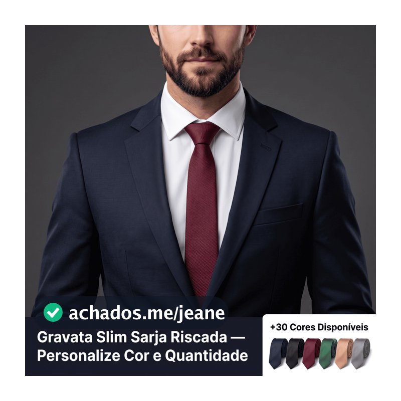 GRAVATA Masculina SLIM Listrada Sarja Social Congresso CASAMENTO Padrinhos Amo Sombrinha