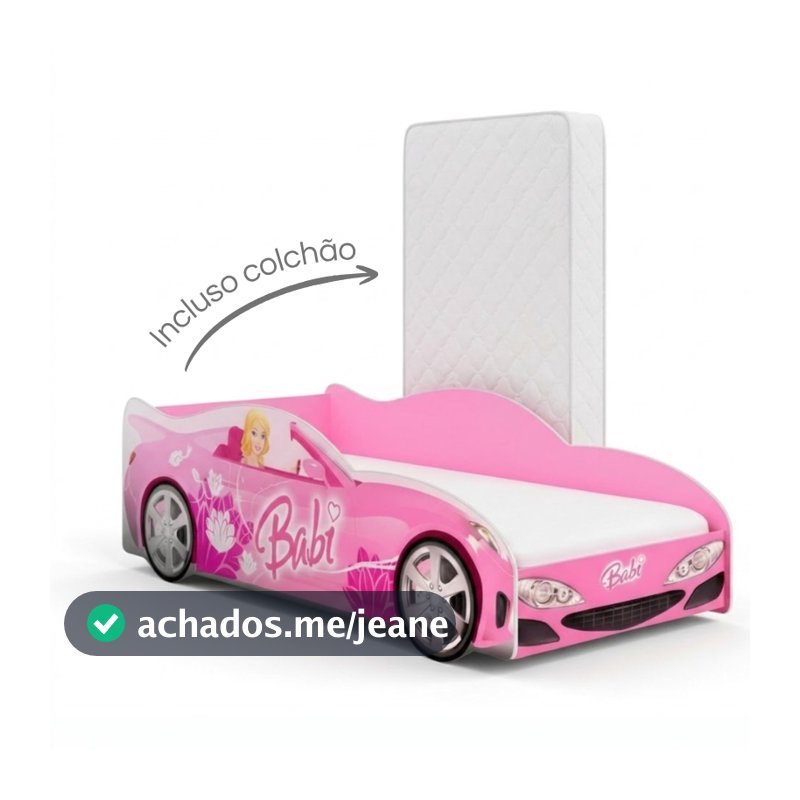 Mini Cama Carro Infantil Meninas Monteassoriana Adesivada Personagens MDF Para Colchão 150x70 - AV