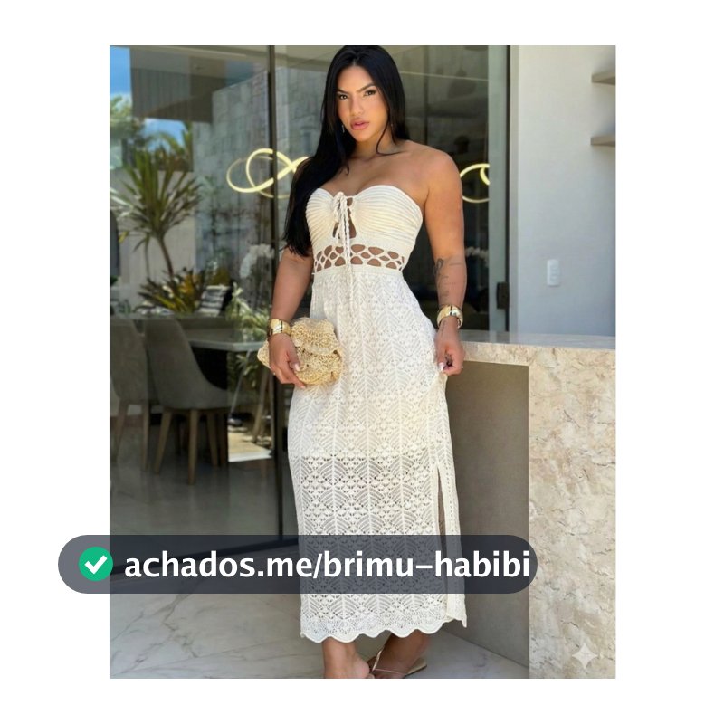 Vestido Ilha Bela Tricot Rendado Longo Confortável Praia