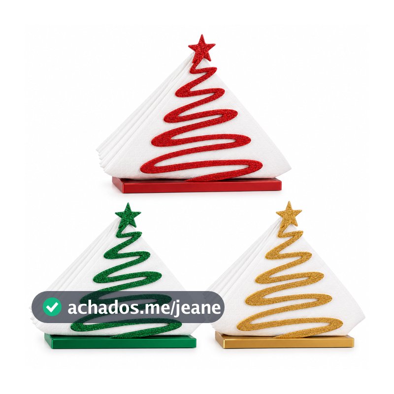 Porta Guardanapo Árvore de Natal - Decoração Enfeite de Mesa Posta Natal Cozinha Suporte Organizador de Papel Toalha