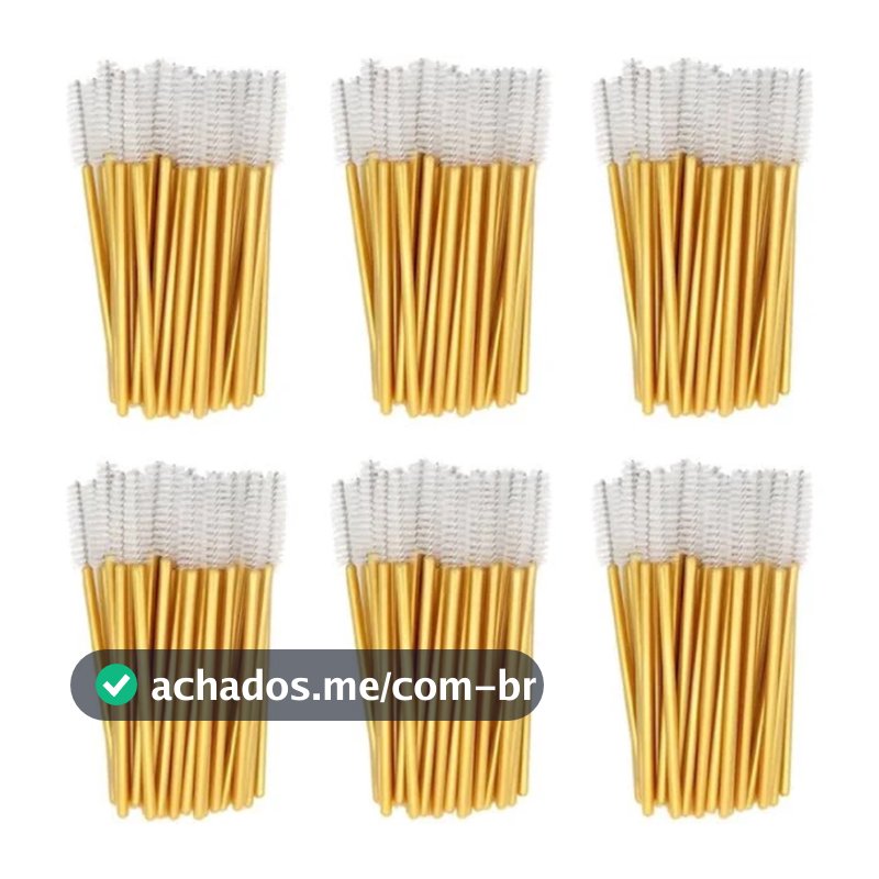 Escova De Cilios Descartavel Escovinha Haste Dourada