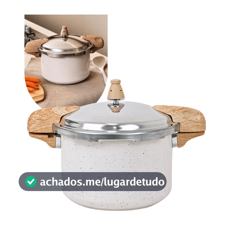 Panela de Pressão Brinox 5,4L Pressure Ceramic Life Indução Cor Vanilla