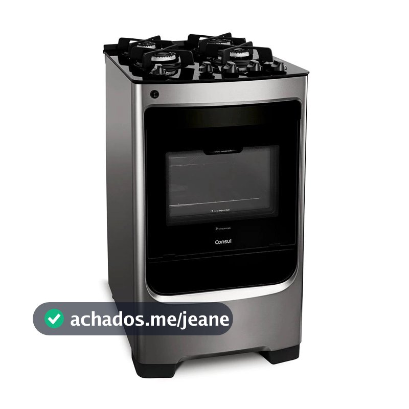 Fogão 4 Bocas CFO4VAR Trempe de Ferro Fundido e Mesa de Vidro Consul