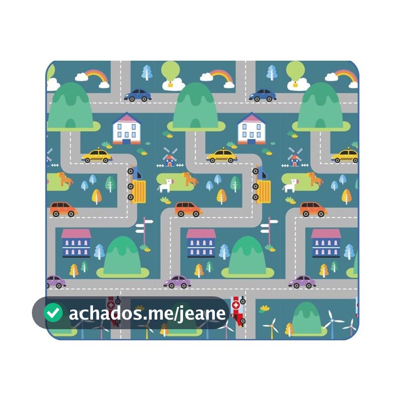 Tapete Infantil de Atividades Dupla face Portátil  Epe Dobrável tatame Com Bag Abc Carros Criança Unissex 180X120