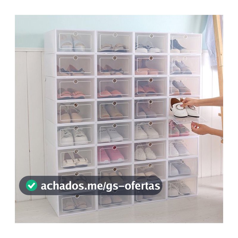 KIT 10 Caixa Organizadora Sapateira Sapato Tenis Empilhavel ( ATENÇÃO !Nosso anuncio não tem videos)