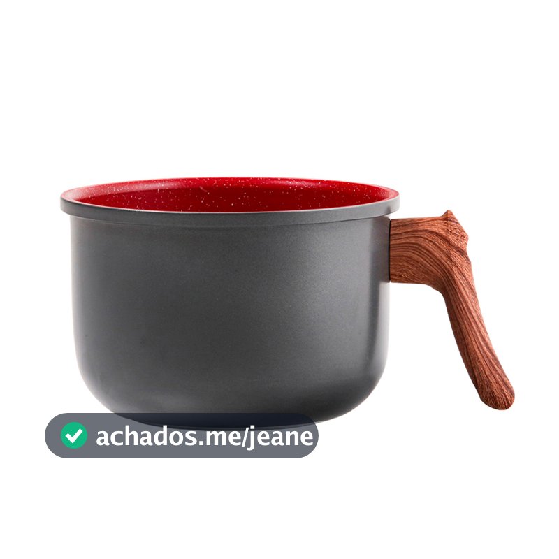 Leiteira Aluminio Cerâmica 16cm 2.1L Red Marble Indução Fogão Cooktop Vermelho Duralar