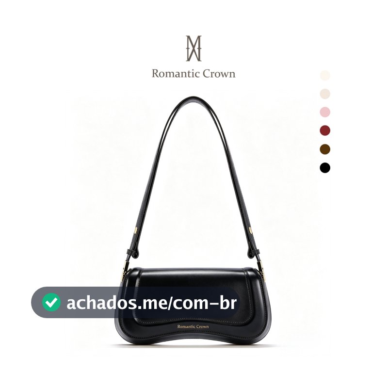 ROMANTIC CROWN Bolsa Feminina Pequena de Ombro Impermeável, Mini Tiracolo de Couro para Trabalho e Festa