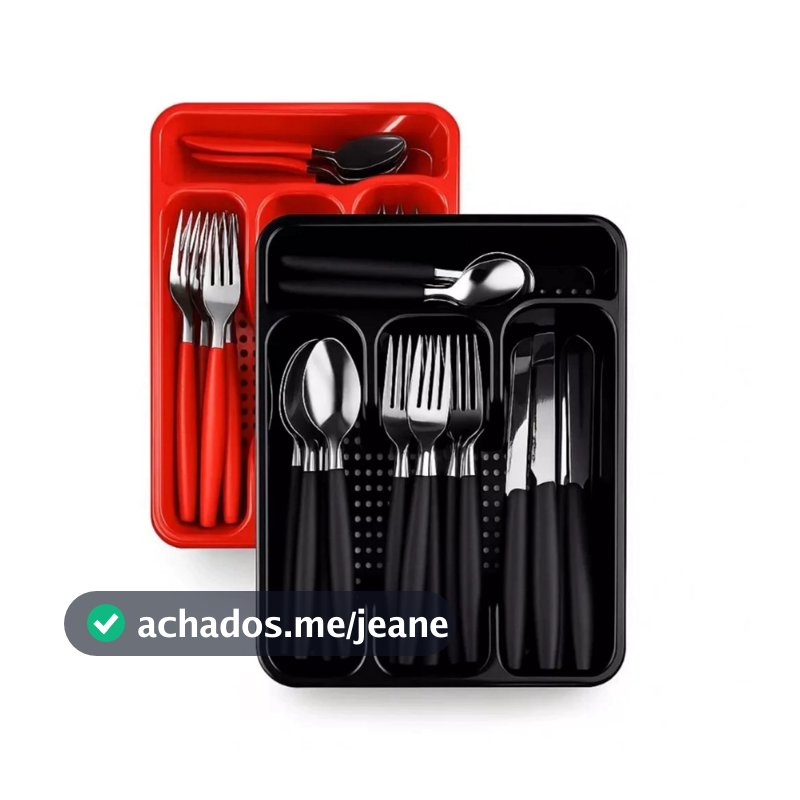 Jogo Talheres Faqueiro 25pçs C/ Suporte Porta-talheres