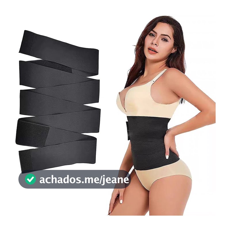 Cinta Corretor Modeladora Abdominal 3/5m Redutora De Medidas Pós Parto Alta Compressão Ajustável Confortável Respirável