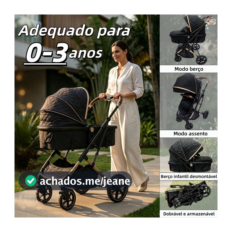 Carrinho De Bebê Passeio Alça Reversível System Até 15 Kg