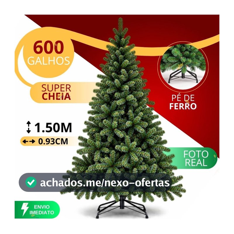 Árvore de Natal Grande Pinheiro Decoração de Natal 600 Galhos 150cm