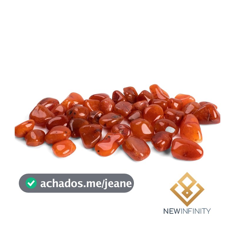 Cristal Rolado de Ágata Cornalina Pedra Natural 2cm Sucesso e Força Vital