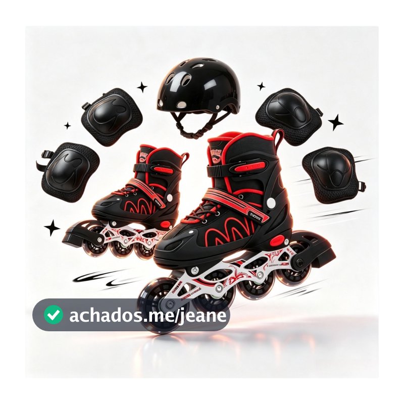 Patins Roller Inline Infantil Ajustável Menina Menino Com Proteção Promoção