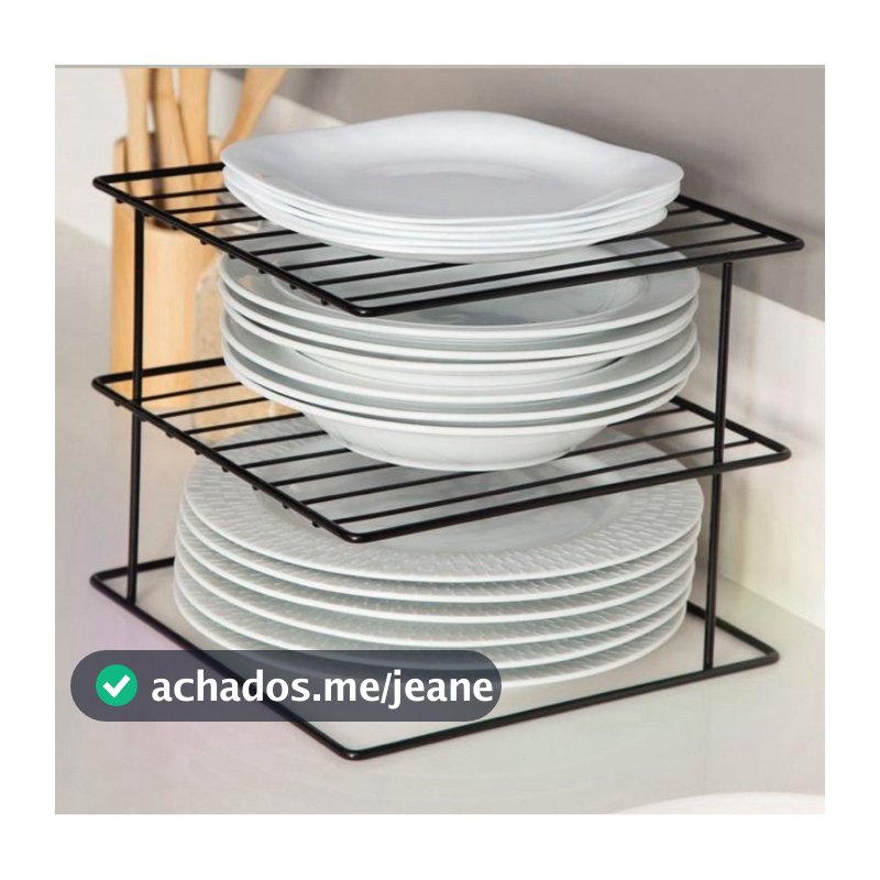 Suporte para Pratos Organizador de Armário 2 andares Aramado Cozinha