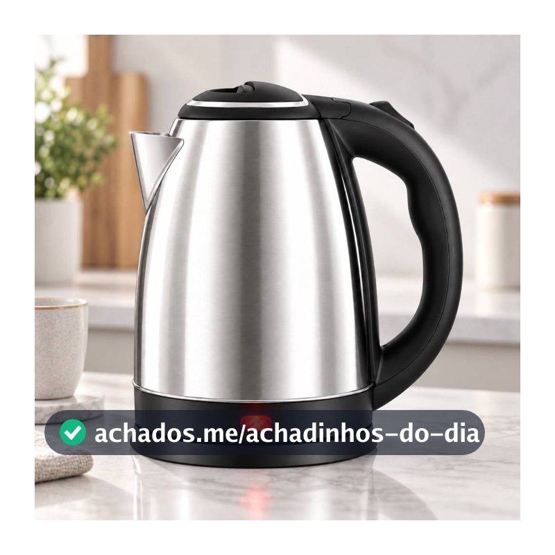 Chaleira Jarra Elétrica Térmica Bule Com Tampa Inox Prateada 1,8 Litros 1000W