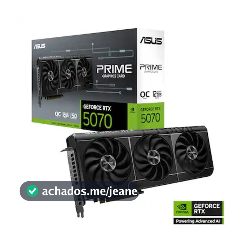 Placa de Video GeForce NVIDIA ASUS RTX5070 12GB PRIME OC GDDR7 90YV0M10-M0NA00