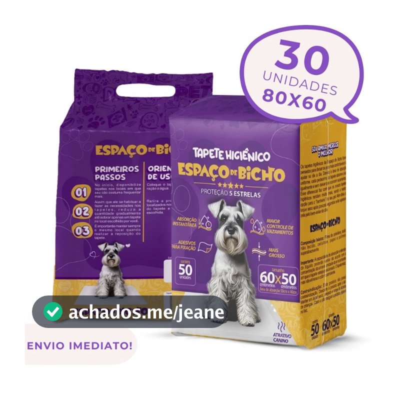 Tapete Higiênico Premium Espaço De Bicho 30unid. 80x60cm