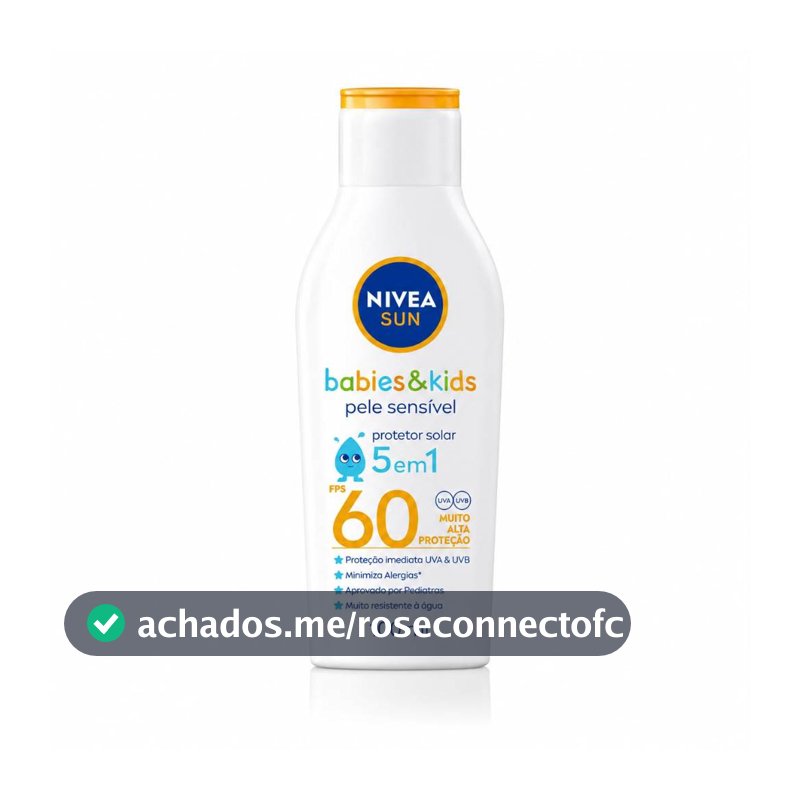 Protetor Solar Kids Sensitive FPS 60 Nivea Sun 100ml Infantil Pele Sensível UVA UVB URB