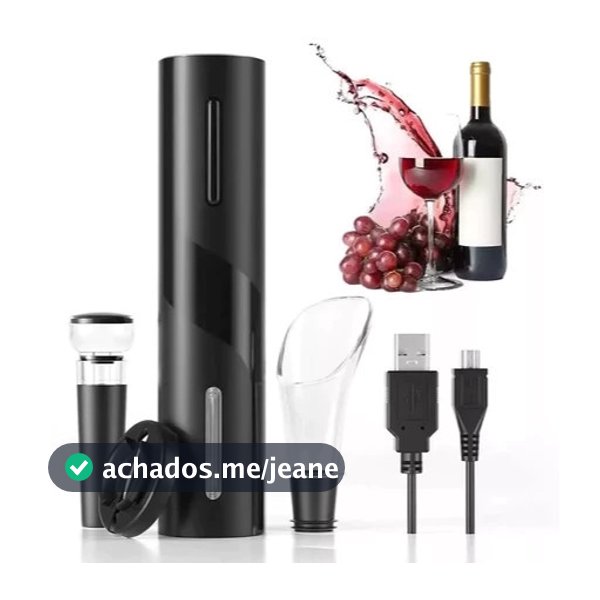 Kit Abridor Saca Rolhas a Recarregável  COM Usb Garrafa De Vinho Automático