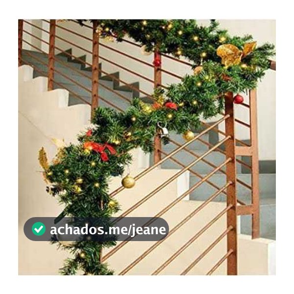 Festão Aramado Galhos Verde Cru Enfeite de Natal Rattan Decoração Natalina Ambientes Diversos - XL3227