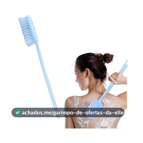 Escova De Banho Para Lavar As Costas Cabo Longo Cerdas Macia Cor Branco